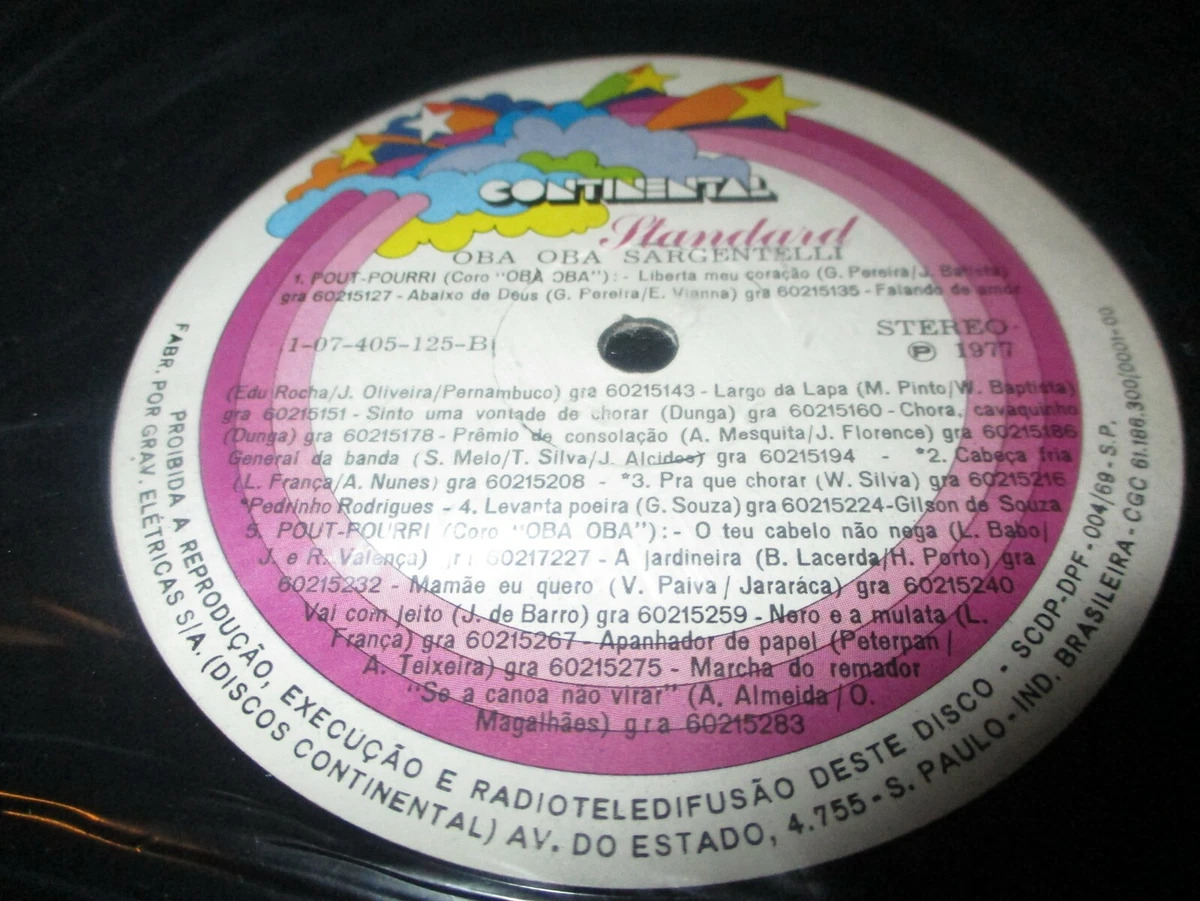 1977 OBA OBA SARGENTELLI Brazil LP Continental 1-07-405-125 Latin Samba  NMNM | eBay