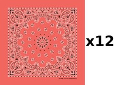 100 Cotton Made in USA Bandanna Honeysuckle DOZEN Paisley 22"x22" Hav-A-Hank
