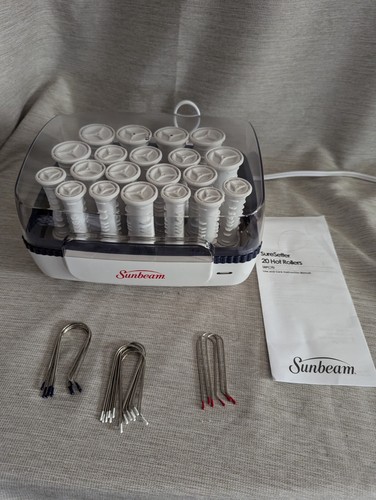 Sunbeam Sure Setter 20 Hot Rollers 16 Clips SBPC70 TESTED & WORKS - Picture 2 of 5
