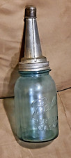 Vintage The Master Mfg Co Oil Can Spout on Blue Ball Mason Jar