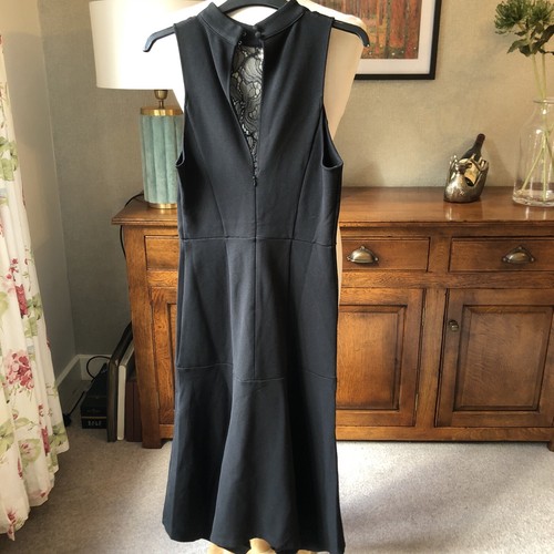 Anthropologie Mock-Neck Lace-Inset Fit & Flare Dress Size S - Picture 8 of 10