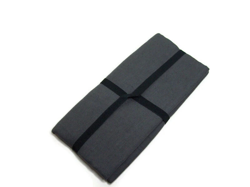 Fieldcrest Luxury Charcoal Gray Texture Washed Linen Dinner Napkins Napkin S4 - Image 2 of 4