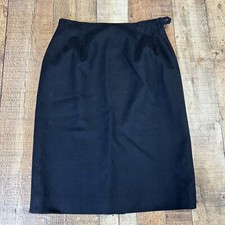 VTG Pendleton Petite 100 Virgin Wool Black Lined Pencil Skirt Back Pleat Sz 10