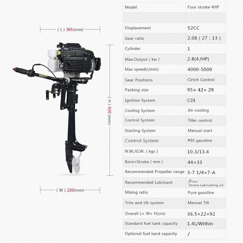 Outboard Motor Boat Engine Air/Water Cooling system HANGKAI 3.5-7HP 2/4Stroke - Picture 35 of 70