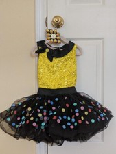 Girl Children kid Latin perfomance Jazz Tutu Costume Party Dress dancewear 4-5Y