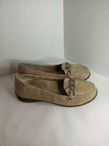 Vionic Textured Beige Loafers with Chain Detail Comfort Flats Size 9 SEE - 第 2/9 張圖片