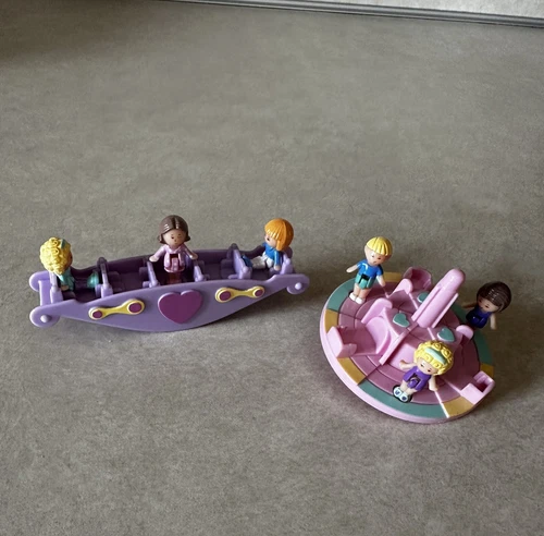 1993 Polly Pocket Bluebird Teeter Totter Pals & Merry Go Round Pals Complete