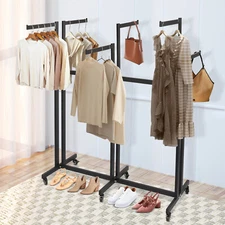 6 Arms Clothing Display Retail Rack Adjustable Floor Standing Metal Garment Rack