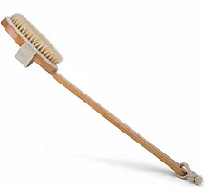 Spa Shower Bath Brush with Long Wooden Handle – Natural Body Scrub Exfoliator