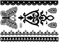 Black Henna Temporary Bride Wedding Foot Chain Tattoo Sticker Flash J8S