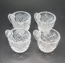 Set of 4 Mini 1.25" Westmoreland Glass Thumbelina Pattern Teacups - Doll-size