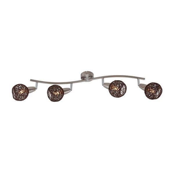 Briloner Deckenleuchte Strahler Nickel Matt/Braun Max. 4 X 5,5W E14 Schwenkbar-image