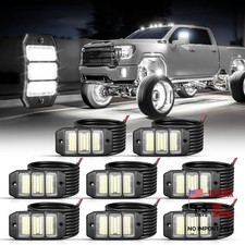8PCS White Rock Lights - Super Bright Pure White 6000K LED Chips, 8 Pods