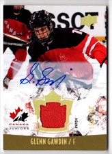 2015-16 Upper Deck Team Canada Juniors Patch Auto Glenn Gawdin Auto Patch