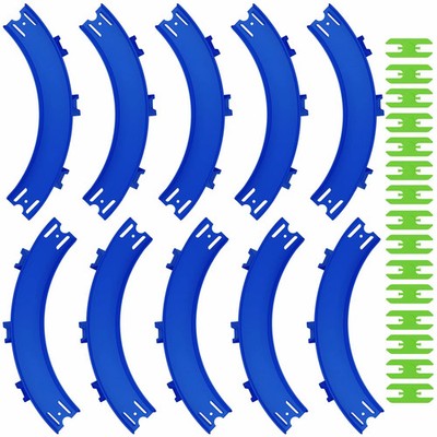 Curve Track Compatible with Hot Wheels 10pk 90-Degree Banked Corner 1:64 Blue