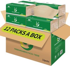 Mouchoirs pour le visage en bambou doux et durables - Papier pour le visage naturel écru 3 plis Dr...
