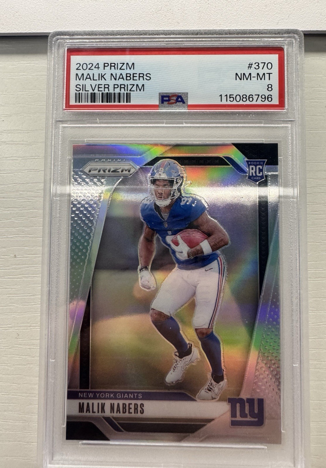 2024 Panini Prizm Rookies Malik Nabers #370 Silver Prizm (RC) PSA9