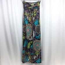 Kisses & Hugs Halter Maxi Dress Women's Size Small Hawaiian Beaded Paisley