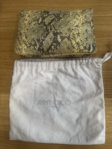 Jimmy Choo Star Studded Snake skin Clutch with Dust Bag (Exotic Leather)