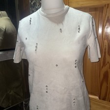 ZARA XS WOMENS CREAM DRESS WITH DIAMONDS 