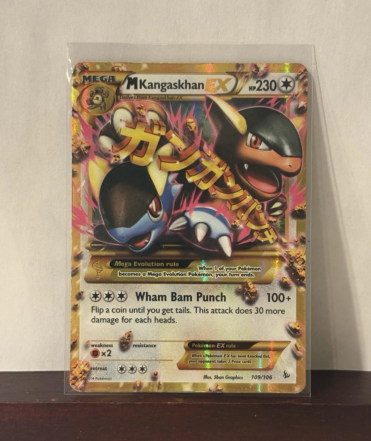 Pokemon M Kangaskhan EX 109/106 Flashfire Full Art Holo Secret Rare Eng 2014