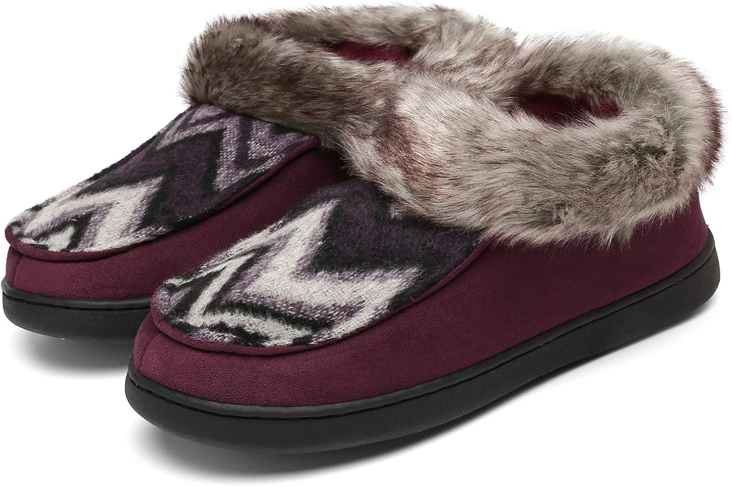 Women'S House Shoes Memory Foam Suede Moccasin Slippers Winter Warm Fleece Lined-image