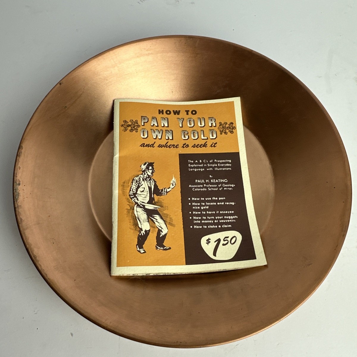 Gold Mining Pan Copper & Metal Collectible 11.25” across by 1.75