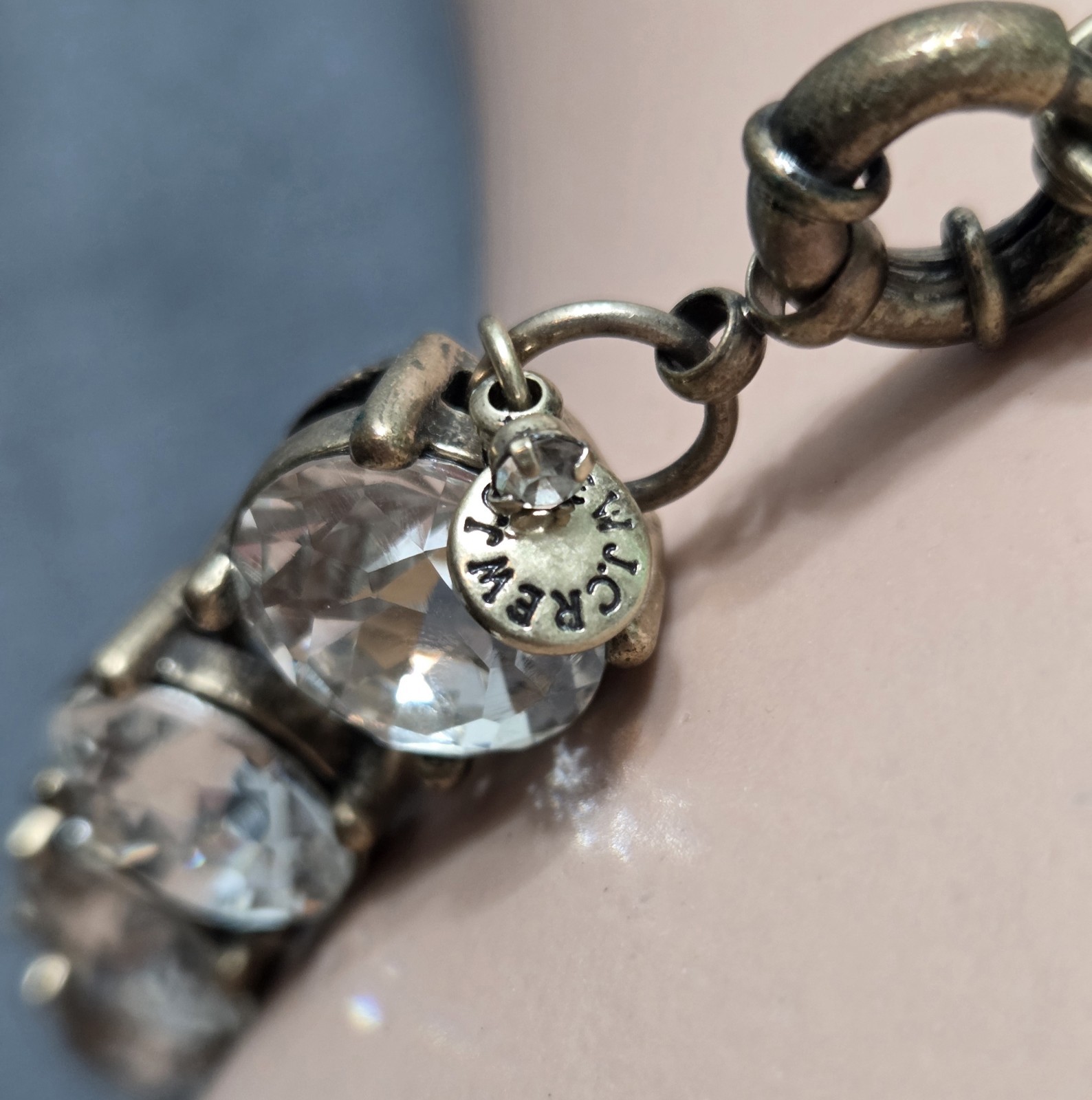 J. Crew Statement Necklace Large Round Crystals A… - image 3