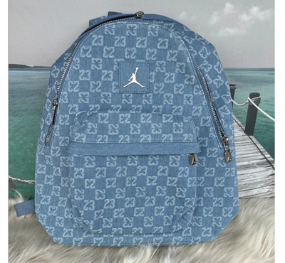Nike Jordan Denim Blue MA9059-571 Monogram Adult Unisex Backpack Carry-on 20.8L