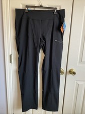 Columbia Active Fit Hiking Straight Pants Womens XL Black Softshell Pull On NEW