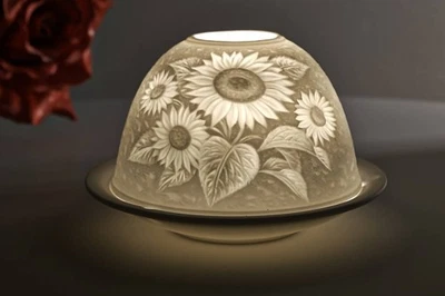 Dome Light Nr. 30007 Sonnenblume - Teelicht Windlicht Dekoration Porzellan - Bild 1 von 4