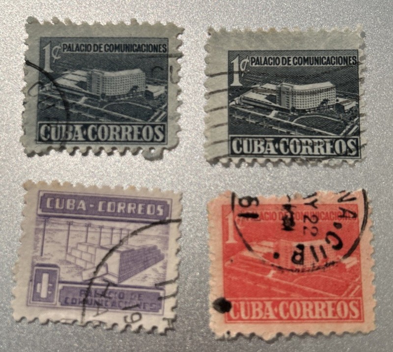 1937 1CUBA Set of 4 Used NH Stamps, Buildings of 1Cuba