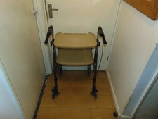 care co Walker Trolley Rollator 4-Wheel with Brakes and 2 Trays