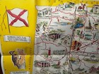 Alabama Cartoon Highway State Map 1962 Phil Neel No Writing Tourist Attractions — photo 7