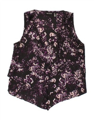 DKNY Damen ärmelloses Blusentop UK 16 Large lila Polyester CA51