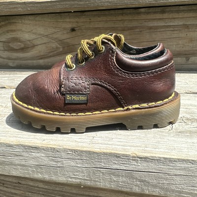 Vintage Original Martens England Brown Oxford Shoes Yellow