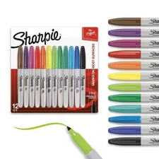 3-PACKS Sharpie 12-ct Multicolored Permanent Markers - Fine Tip NEW/SEALED