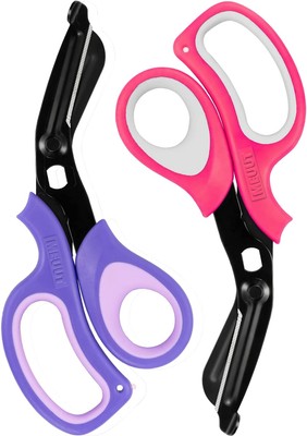 MEUUT 2 Pack Medical Scissors Trauma Shears -8 inch Patented Pink+purple 