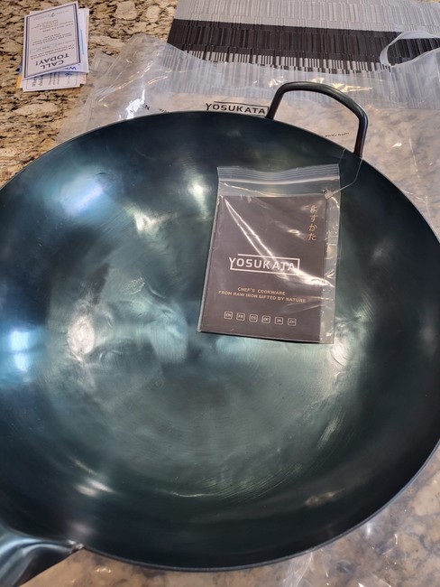 YOSUKATA 14” Round Bottom Carbon Steel Wok Pan