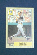 1987 TOPPS BASEBALL #320 BARRY BONDS  ROOKIE CARD PITTSBURGH  PIRATES . rookie card picture