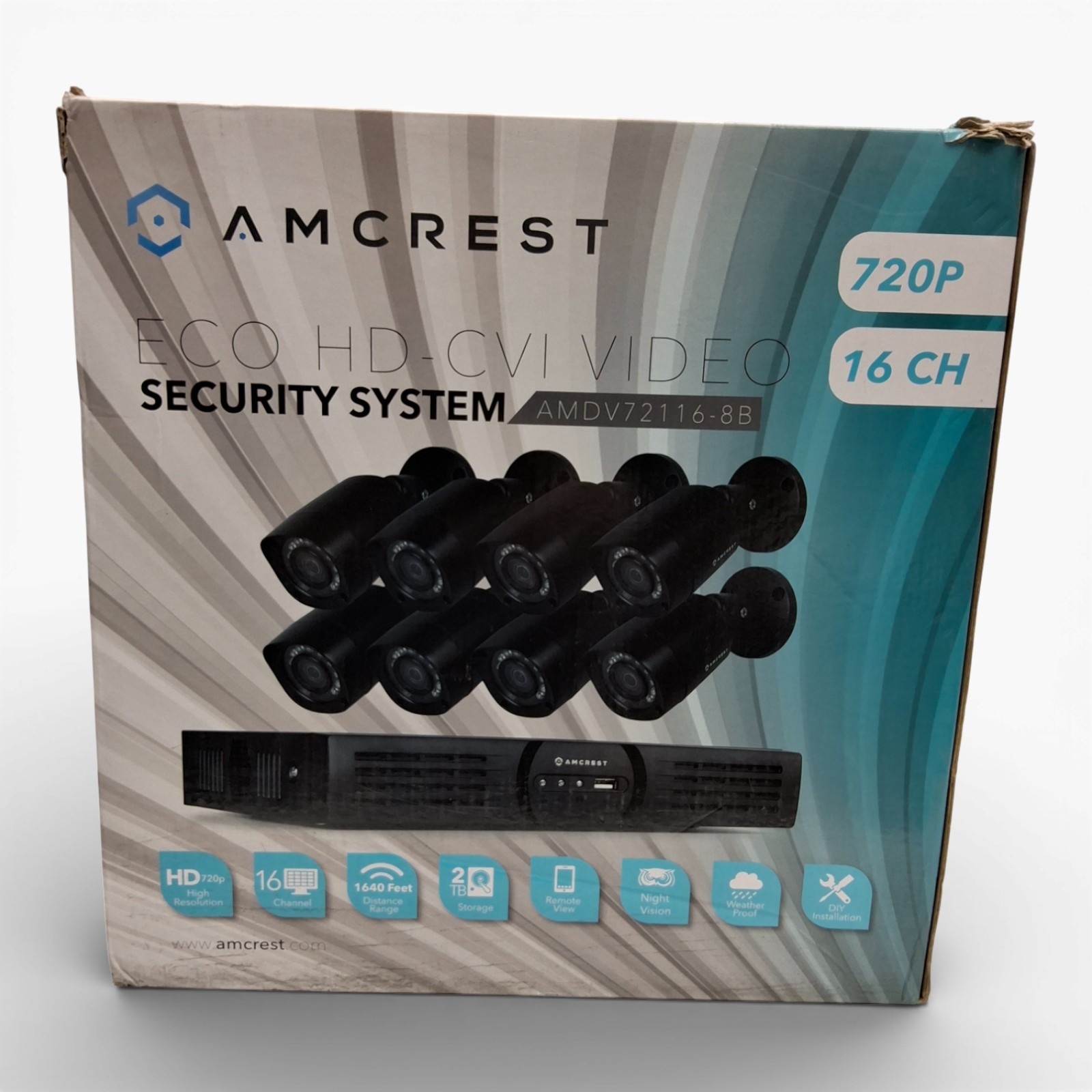 Amcrest 16CH HD-CVI DVR 2 TB  Security System 720p 8 Cameras AMDV72116-8B
