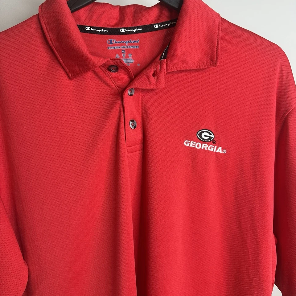 Camisa Polo de Golf Georgia Bulldogs Para Hombres XL Roja NCAA Campeón de Fútbol Rendimiento Foto 2 de 4