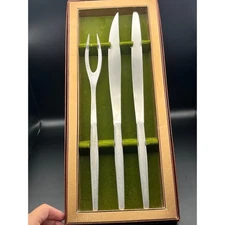 Kalmar Designs Italy Carving Knife Fork Set Stainless Steel Boxed Vintage MCM