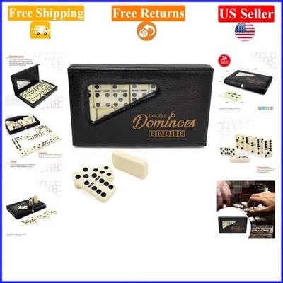 Double 6 Dominoes Set with Vinyl Case for Adults & Kids