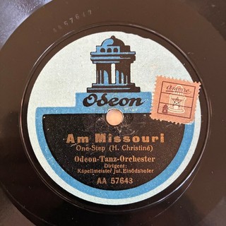 78 rpm (30 cm) ODEON TANZ ORCH. EINÖDSHOFER "Am Missouri" RAGTIME ONESTEP 1920