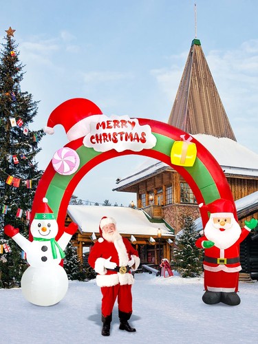 9 FT Weihnachten Aufblasbare Weihnachtsmann Schneemann Regenbogen Bogen Dekor... - Bild 6 von 7