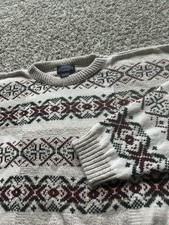 VTG Cambridge Classics Men’s Large Cotton Knit Grandpa Sweater Made In USA