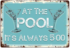 Pool Rules Sign, Outdoor Swimming Pool Decorations, outside Pool Metal Sign Deco