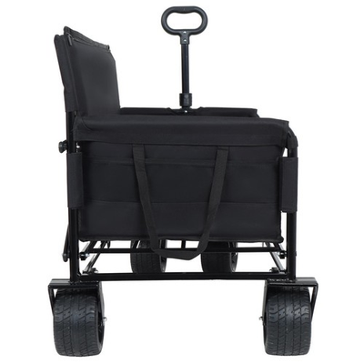 #ad Folding Wagon Cart with Bench Seat amp; Storage 500lbs Heavy Duty Utility Wagon $188.99
