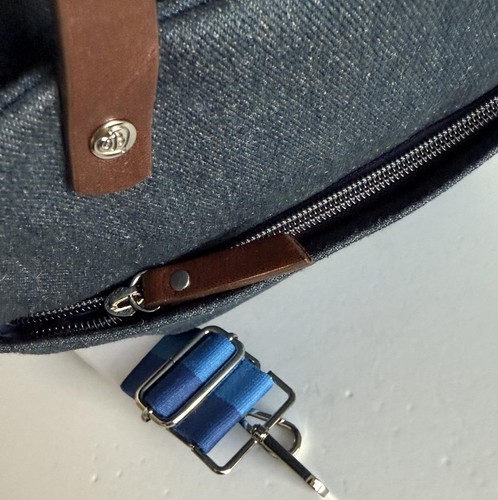 Brighton Petal wings Embroidered Medium Messenger Denim Handbag NWT - Picture 3 of 5